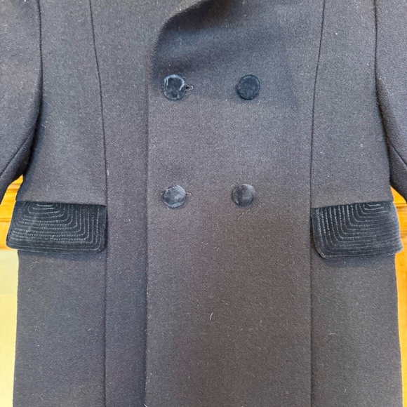 Trotters Heritage girls Navy Blue  double breasted elegant wool coat size 5 - Picture 8 of 8